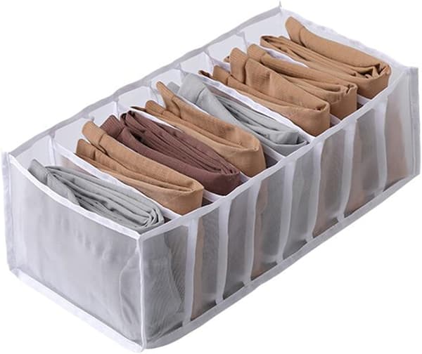 Underwear Storage Box, Multi-Grid Mesh Drawer, Panties, Socks, L