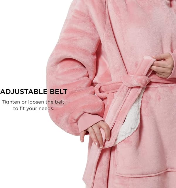 Oversized bærbar teppegenser, Sherpa fleece lang genser