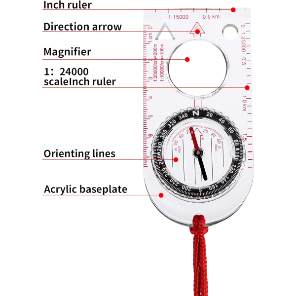 6 st vandringsryggsäck kompass navigering ryggsäck kompass orientering