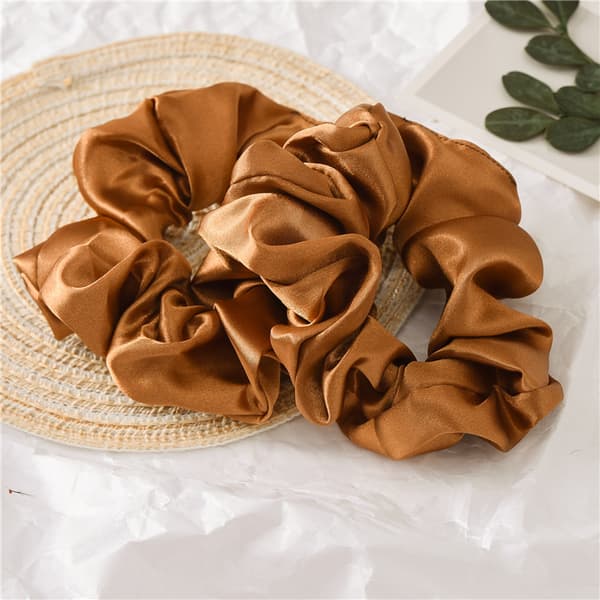 Dam satin scrunchies hårband silke scrunchie slipsar hästsvans H