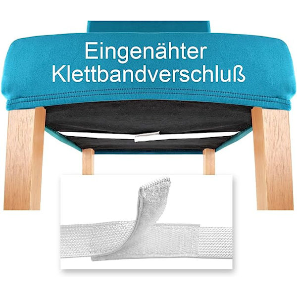 4 kappaletta joustavat tuolinpäälliset - pyöreä ja kulmikas selkänoja