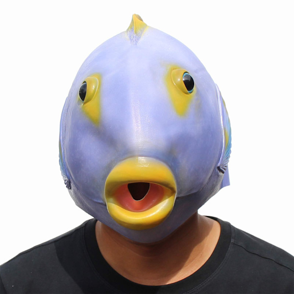 Halloween Kostymefest Latex Maske Hode Tropiske Dyr Fisk
