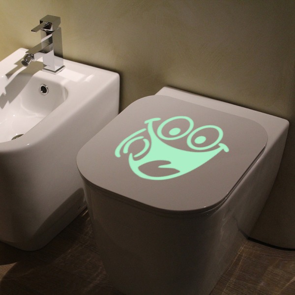 Luminous Smiley Face Stickers, Funny Wall Sticker for Toilet, Ba