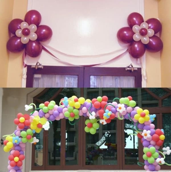 60 stk. bærbare ballonclips i blomsterform til bryllup