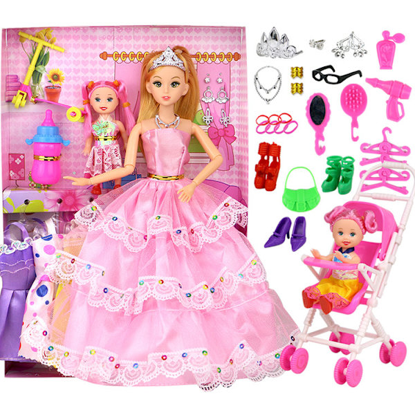 Barbie dockset presentförpackning flicka prinsessbröllopsklänning barnleksak (