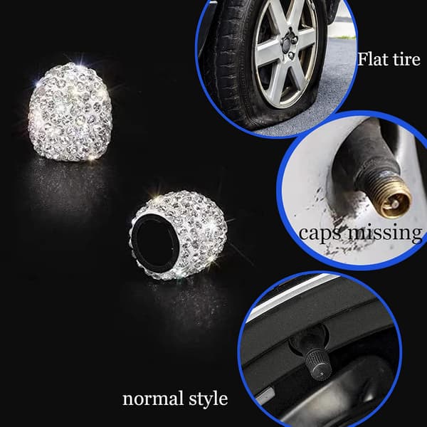 Bling ventilhetter, 4-pakks dekkventilhetter, universelle Ha