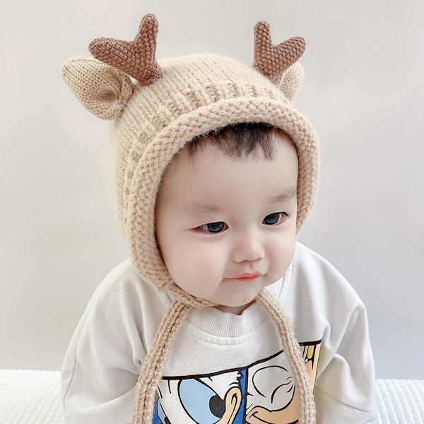 Baby Hat Söta Lilla Älg Toddler Varm Öronlapp Mössa för Höst Wi