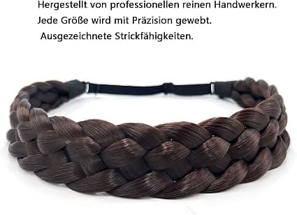 2PCS Flätad pannband, 5 trådar syntetiskt hår, Elastiskt pannband
