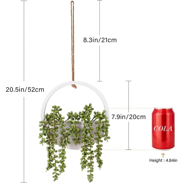 2 stk. Kunstige Sukkulenter Planter Hængende 12,2'' Faux Potted Bead