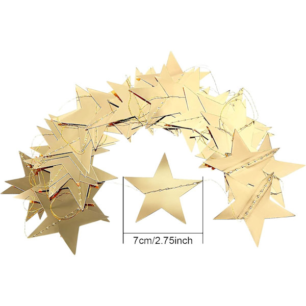 10 stk. 130 fod guld stjerne guirlande hængende glitter papir banner st