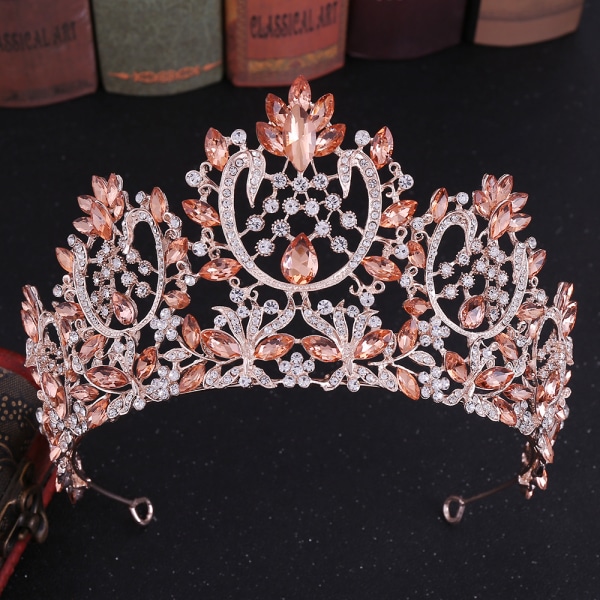 Rhinestone Tiara för kvinnor, bröllopskrona, prinsessdiadem, huvudband, P