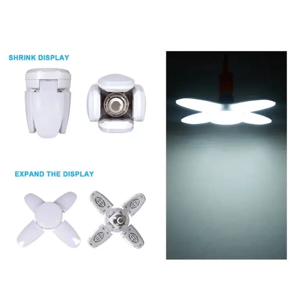 2 stk. 28W sammenklappelige LED-pærer, E27, 110-220V