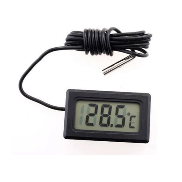 (6 stk. Svart) Mini Digital LCD Termometer Temperatur med Temper