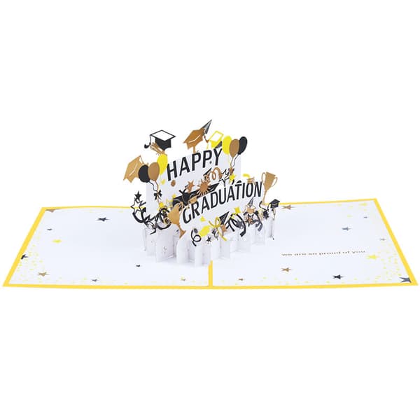Set med 2 gratulationskort, 3D pop-up gratulationer Graduation cer