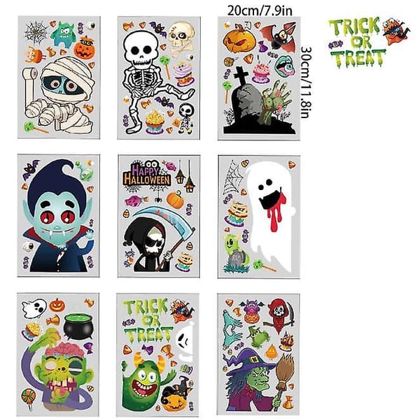 Halloween Græskar Kat Flagermus og Spøgelse Stickers
