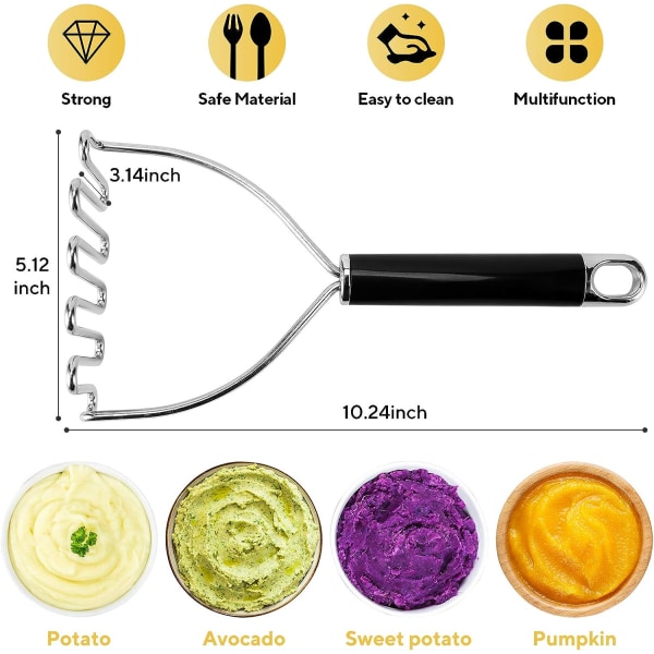 1 Presset Mos Kartofler, Rustfrit Stål Mos Kartofler, Tung