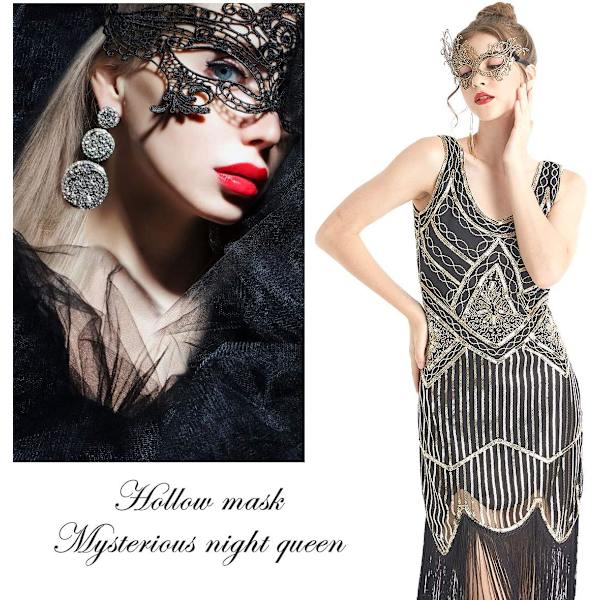 Maskeradmask - Venetiansk mask för kvinnor Vacker elegant dam La