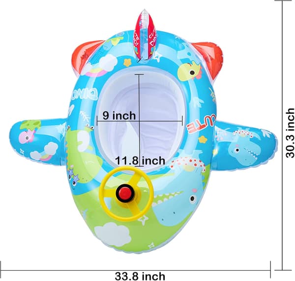 Baby Pool Float, Swimming Float, Oppblåsbar Baby Float med Stee