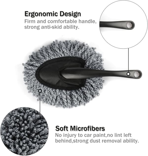 2 stk. Mini Mikrofiber Bil Dashboard Duster, Multifunktion Bil C