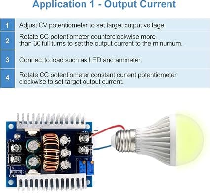 Virtalähdemoduuli 20A DC-DC 6V-40V 1.2V-35V Step Down Buck