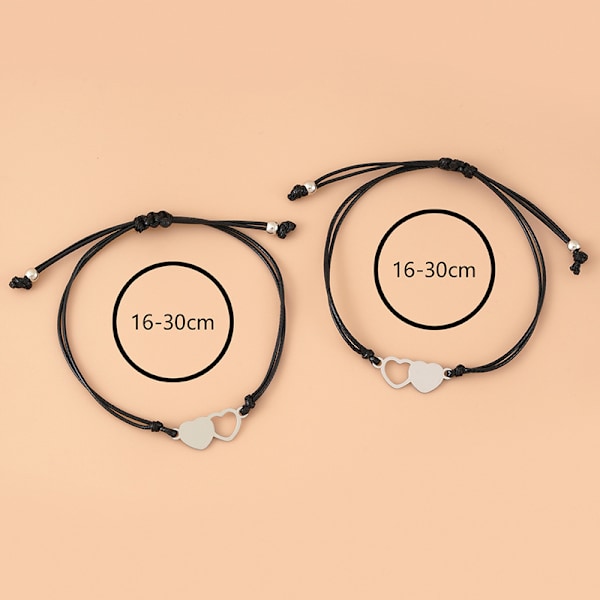 2 stk. Pinky Promise-armbånd, matchende armbånd for avstand
