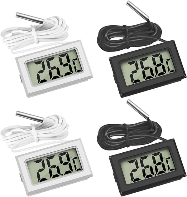 Mini digital LCD-termometer med temperaturprobe