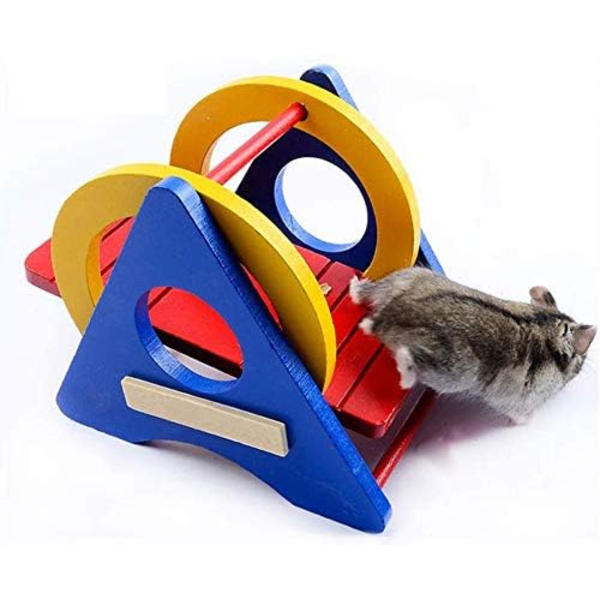 Træ Regnbue Hamster Vippe Gynge Legetøj Farverig Træ Hængende