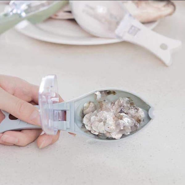 Fiskfjällsskrapa, grön 3 delar aluminiumlegering plastmaterial