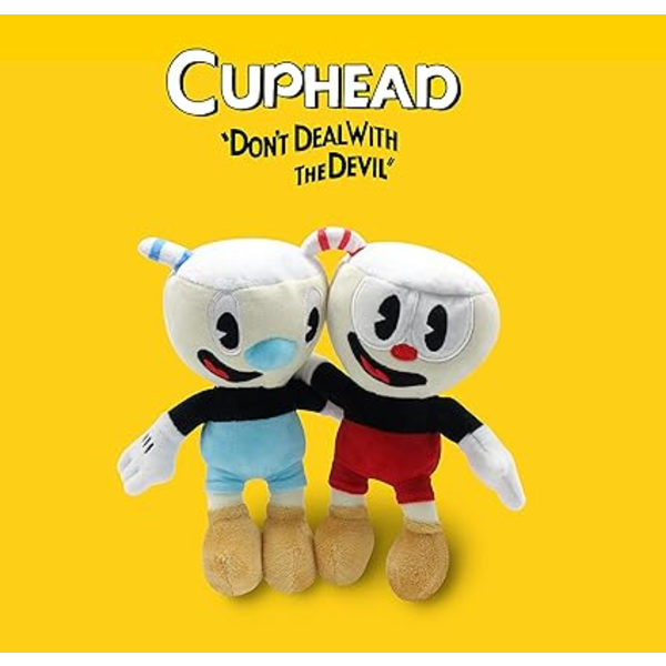 Moovi 2 PCS/Set Cuphead & Mugman Plysch 9.8'' (25cm) Mjuka Leksaker