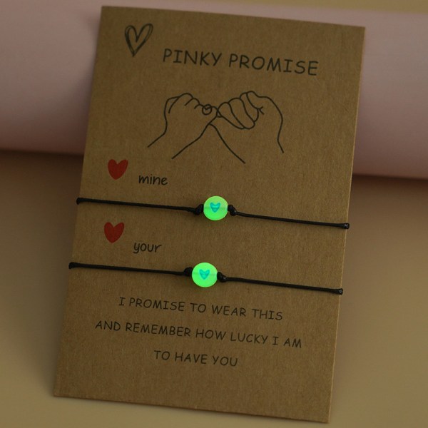 Pinky Promise Distance Matching Armbånd til Par Bedste Ven