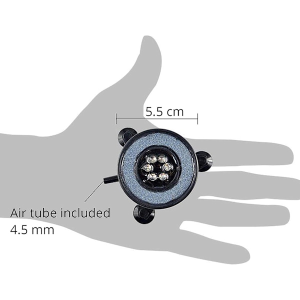 Akvarie Sten Disk, Rund Akvarium Bubbler med LED, Akvarium