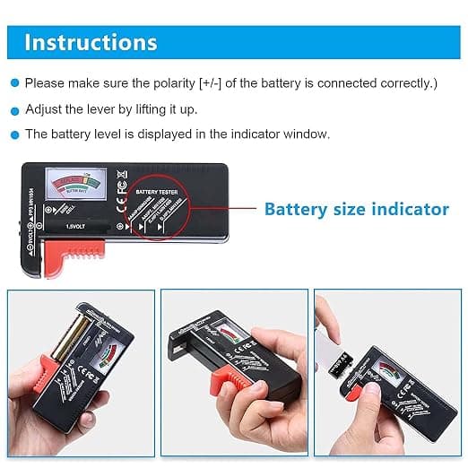 Universal batteritester, batterispenningstester for AA AAA C D