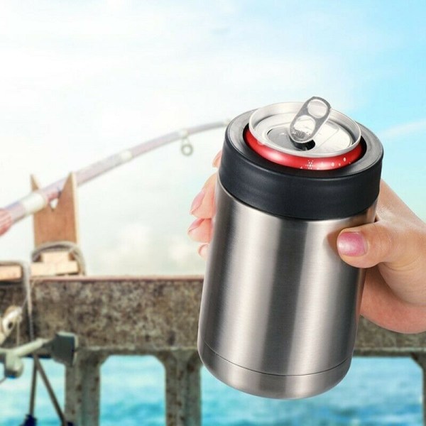 Stainless Steel Double Wall Insulated Can Cooler for 12oz Beer B