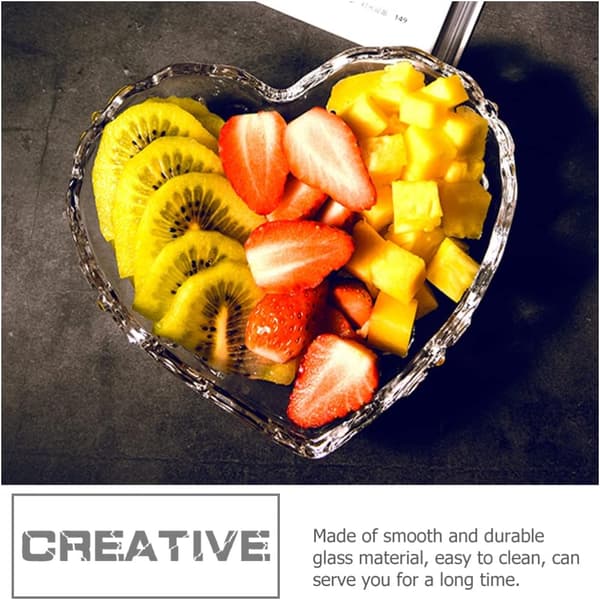 Klart glass hjerteformet snacks fruktfat