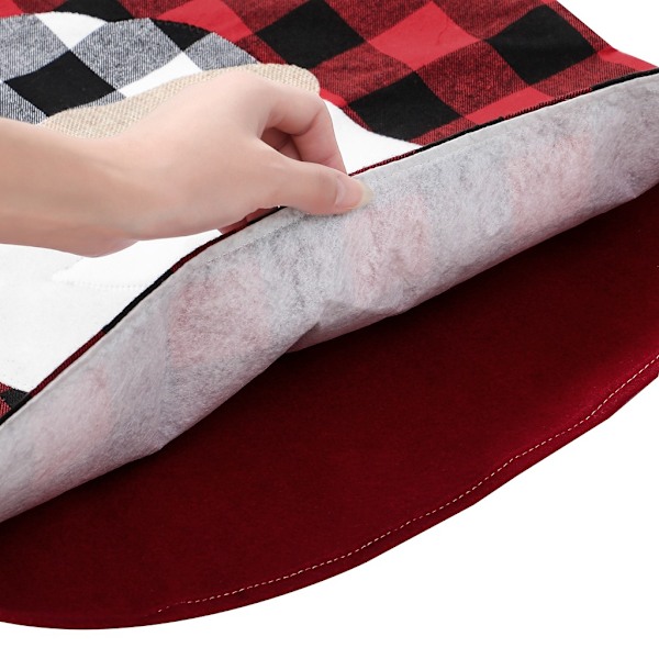 2 st juldekorationer röd och svart rutig tomte snögubbe stolsöverdrag hem restaurang och andra platser att ställa upp förnödenheter