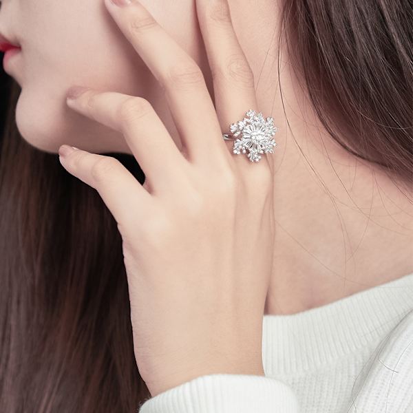 Snurrande snöflinga ring roterande roterande ring dammode pe
