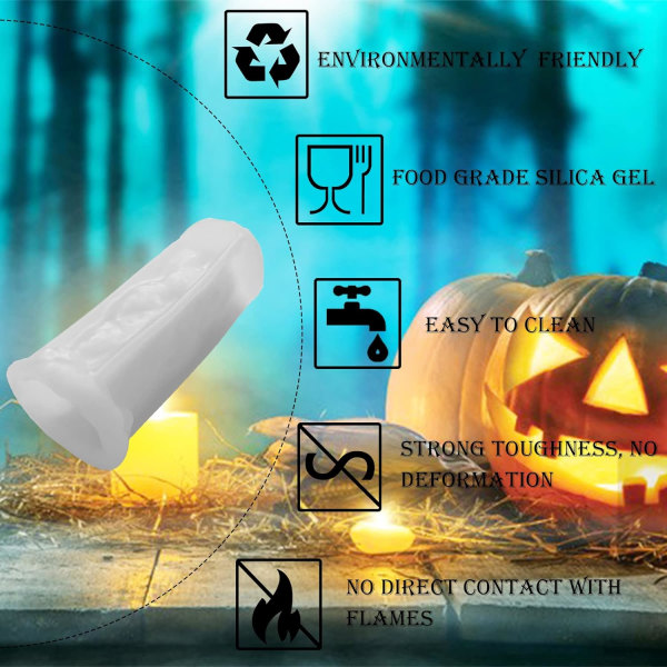 3D kranieformet stearinlysform søjle Halloween silikoneharpiksform til Ar