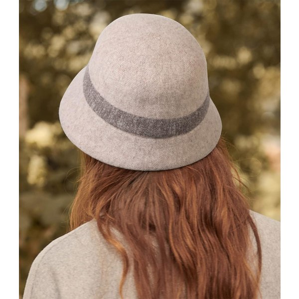 Dame Cloche Hat Bowler Hat 100% Ull Elegant Bucket Derby Hat