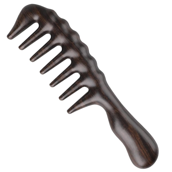 Handmade 100% Natural Black Sandalwood Hair Combs - Anti-Static,