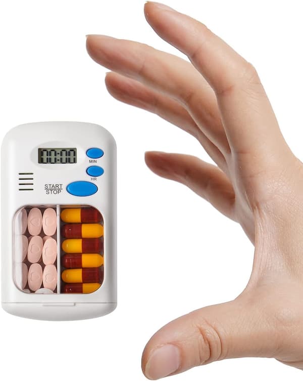 Medisindispenser med pillepåminnelse, liten automatisk medisin