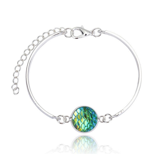 Fashion Charm Dame Sølv Fiskeskæl Kærlighed Armbånd Bangle Smykke