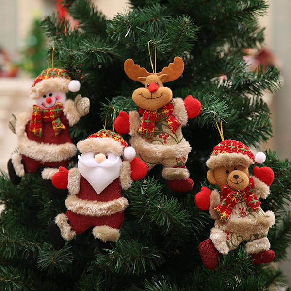 4 juletræspynt julefigurer, dansende gammel ma