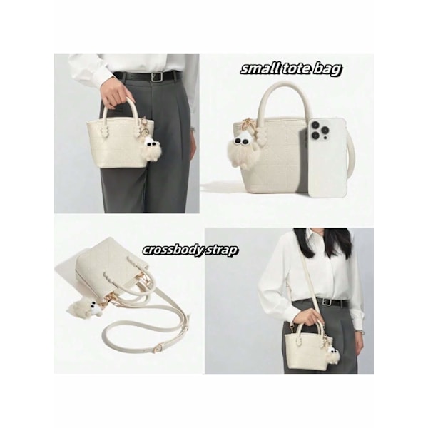 Håndtasker til kvinder - Crossbody tasker, søde skuldertasker, clutch tasker, pendler crossbody tasker til piger og kvinder - Hvid White