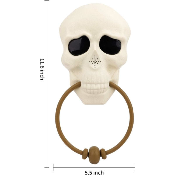 Halloween-skallebjelle med LED-øyne og lydeffekt