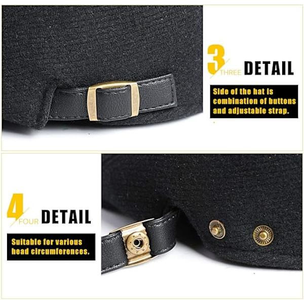 Herre flad beret cap justerbar flad hat efterår vinter