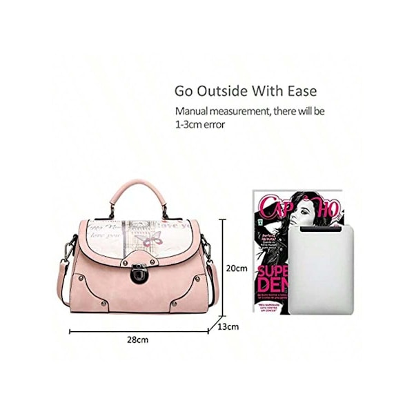 Eleganta Damhandväskor, Axelväskor, Handväskor, Tygväskor, Axelväskor, Crossbody-väska, Axelväska, Multifunktionell, Hållbar, PU-rosa pink
