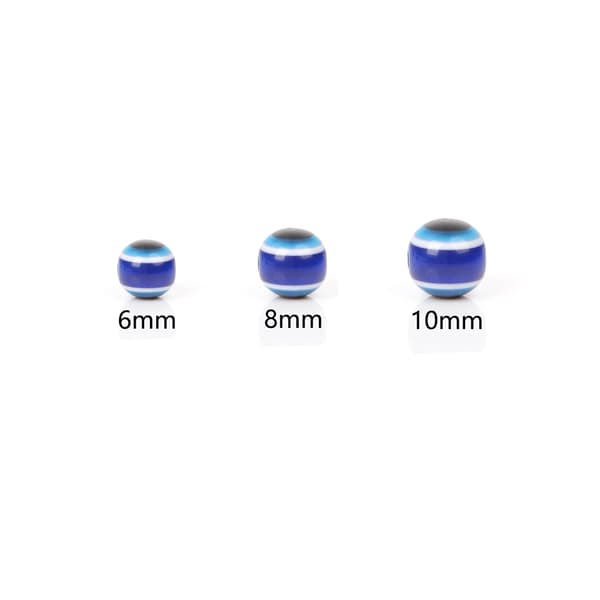 200 Resin Devil's Eye Beads Round Loose Beads DIY Jewelry Access