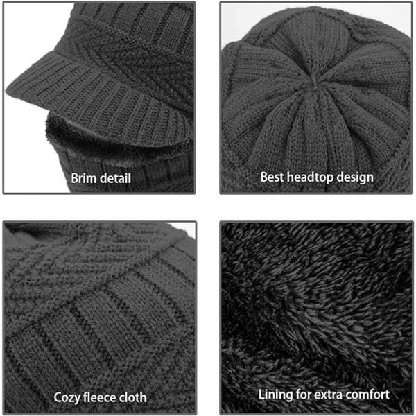 Vinterstrikket Balaclava Lue Varm Sykling Skimaske Univer
