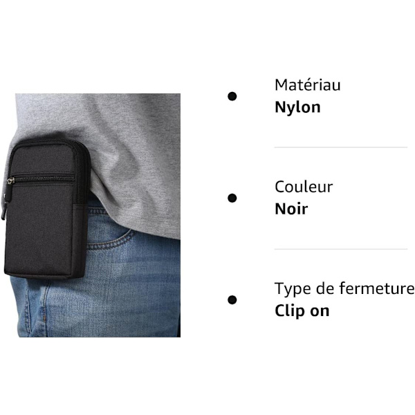 Universal bältesklämma väska fodral, 6,3 tum denim casual väska vandring