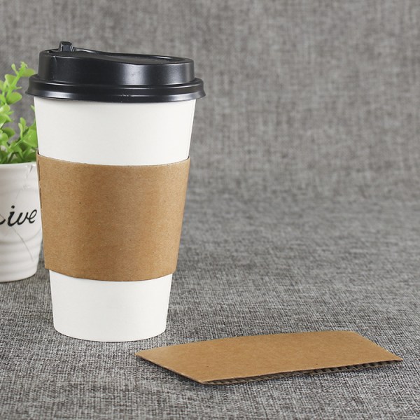 100 SET 16oz Pappersmuggar med lock vita, engångsmuggar för kaffe